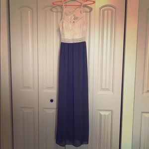 IZ BYER cream and olive maxi dress. Size medium